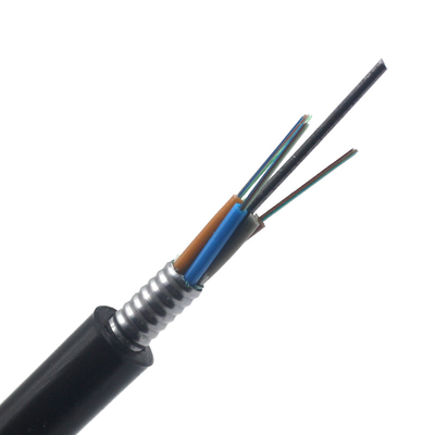 24 çekirdekli fiber optik kablo PE Siyah Dış Ceket Malzemesi Kanal için Çöplü Çöplü Tüp