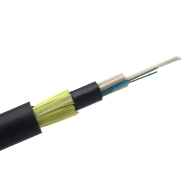 Asu Mini ADSS G652D Fiber Kablo 2/4/6/8/12/24 Öz Destekleme Çekirdek Siyah Ceket Rengi