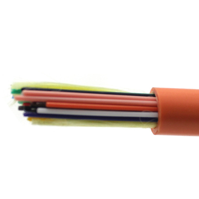 İç mekan G657A1 OM1 OM2 Bündel Optik Fiber Kablo GJFJV 4 6 8 12 24 Çekirdek Eğim Yarıçapı 10D/20D mm
