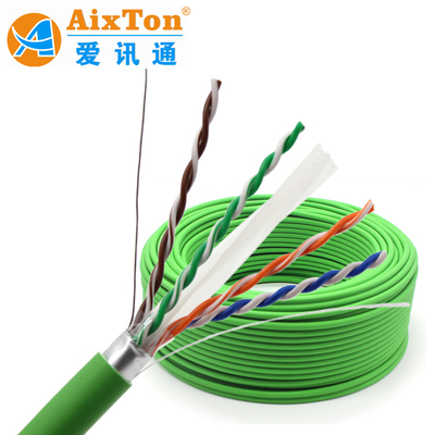 Temiz Çıplak Bakır İletişim Kablosu Kapalı Açık Ağ İletişim Kablosu Cat6a Tek Kalkanlı FTP CAT6a Kablosu