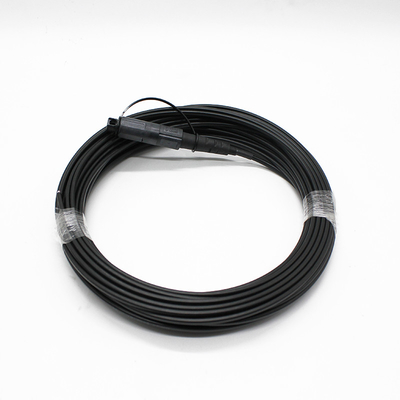Özel Corning Optitap Bağlantısı Uyumluluğu için Siyah Su geçirmez Fiber Optic Patch Kablosu