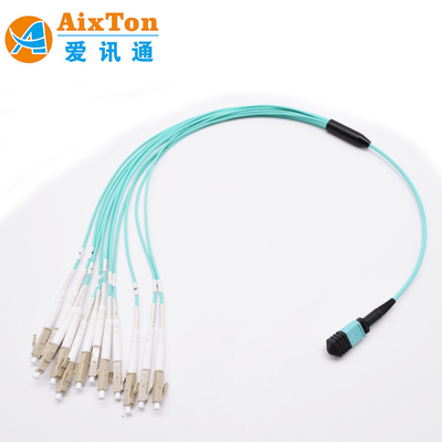 OM3 / OM4 MPO Bağlantısı 12 Fiber MPO Kök Kablo 8/12/24F MTP MPO Kablo Veri Merkezi Odası için