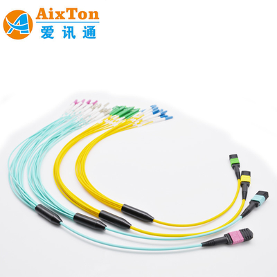 Vietnam Önceden Bağlantılı MPO Fiber Optik Jumper FTTH ve FTTR Düşüş Kablosu için 850/1300nm Dalga Boyu UPC - UPC Cila Tipi